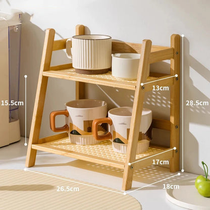 Tier Bamboo Countertop Organizer