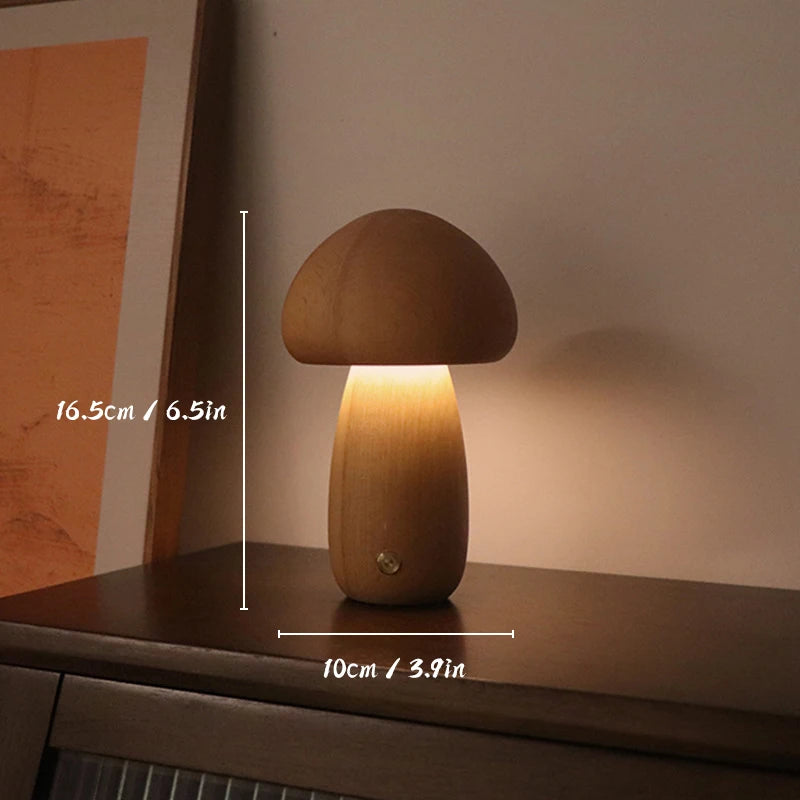 Wooden Mushrooms Night Light