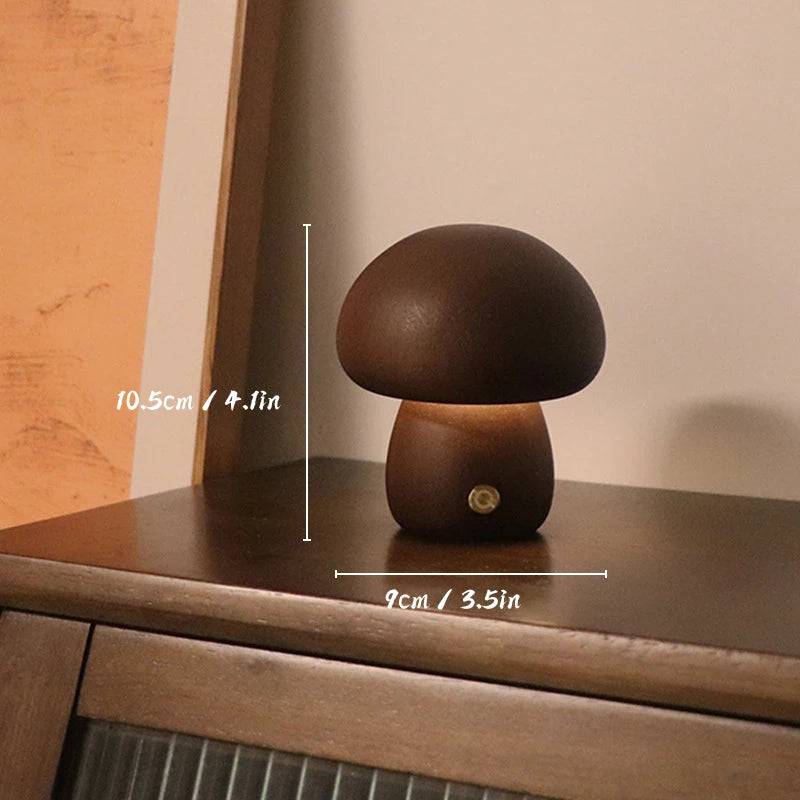 Wooden Mushrooms Night Light
