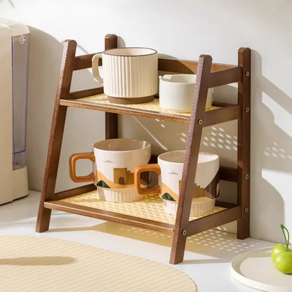 Tier Bamboo Countertop Organizer